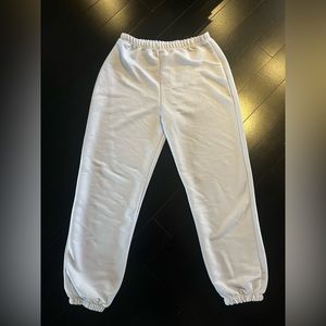 PrettyLittleThing white sweatpants/joggers